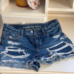 American Eagle Outfitters Ripped Blue Jean Shorts